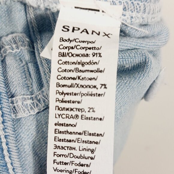 Spanx Light Wash, High Rise, Flare Leg, Pull On Sculpting Jeans, Size Small - Picture 14 of 16